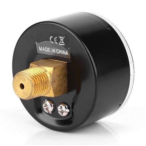 1/4 BSPT Pressure Gauge, Axial Pressure Gauge Back Connection Brass ...