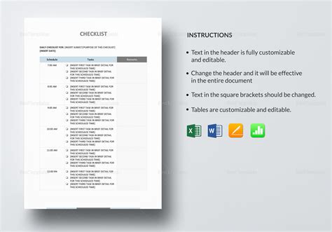 Excel Checklist Templates
