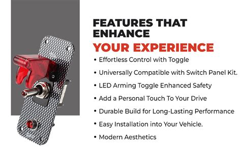 MODAXE 12V Racing Switch Panel Kit with Carbon Fiber Design, LED Arming ...