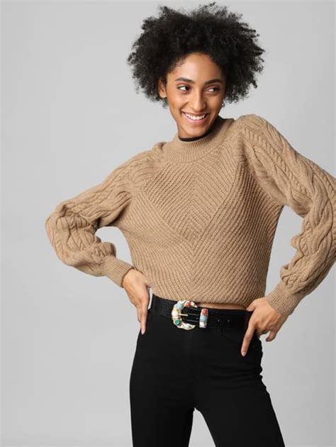 Light Brown High Neck Pullover