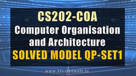 CS202 COA Solved Model Question Paper-Set1 | KTU Students - Engineering ...