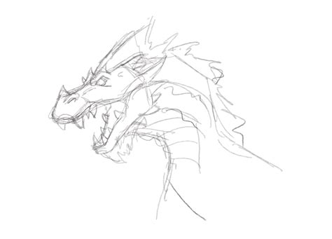 How To Draw A Dragon Head Breathing Fire Step By Step