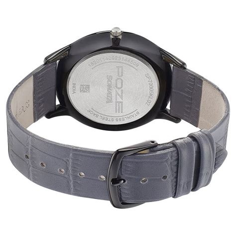Buy Online Poze by Sonata Quartz Analog Black Dial Leather Strap Watch ...
