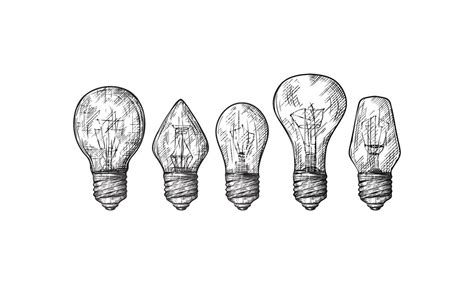 Handdrawn sketch of various light bulb shapes | Premium AI-generated vector