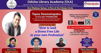 Odisha Library Academy OLA Organized Webinar on How to lead stress free ...