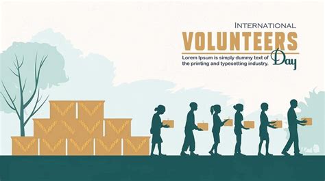International volunteer day background banner highlighting global unity ...