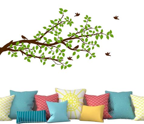 Wallstick Tree Branch with Birds wallstickers (Vinyl 125 cm x 65 cm ...