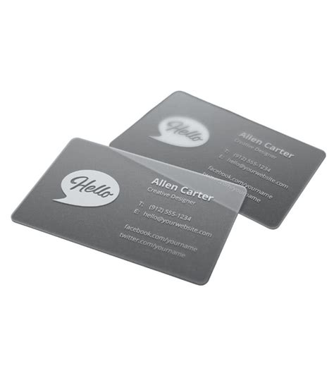 Transparent Business Cards | Sleek PVC Designs in Various GSM – Verveet ...