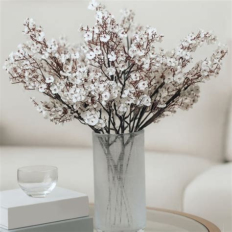 Buy HOMESAKE Set of 4 Artificial Gypsophila Flower Sticks - 50.8cm from ...