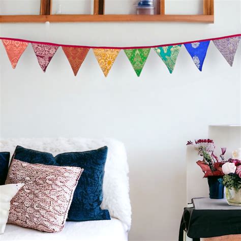 Upcycled Festive Silk Banner Bunting – Use Me Works