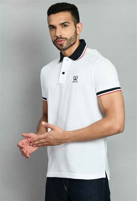 Men's Solid White Polo Neck T-Shirt – SQUIREHOOD
