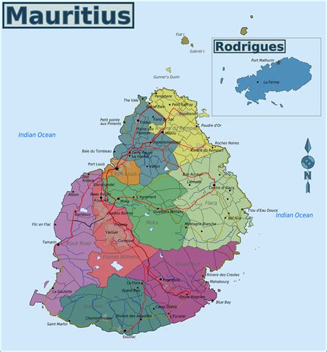 Full political map of Mauritius. Mauritius full political map | Vidiani ...
