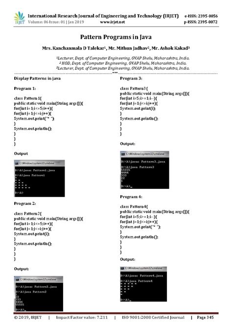 Pattern java - Volume: 06 Issue: 01 | Jan 2019 irjet p-ISSN: 2395 ...