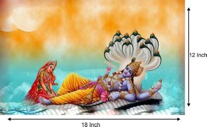 Lord Vishnu Ji Wall Poster For Room V4 Paper Print - Religious posters ...