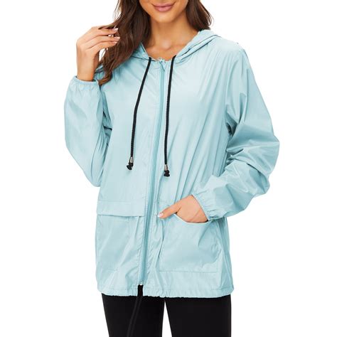 Ponceau Plus Size Rain Jacket for Women Raincoat Waterproof with Hood ...