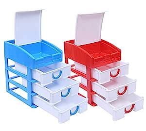 Kuber Industries Plastic 2 Pieces Four Layer Drawer Storage Cabinet Box ...