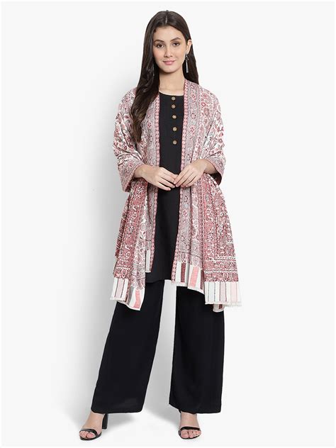 Women Fine Wool, Designer Paisley Kaani Jaal Soft Warm Woven Shawl / W ...