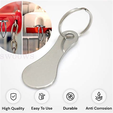 Shopping Keychain VILLCASE 5pcs S - Stainless Steel Trolley Token ...
