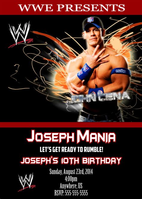 WWE John Cena Birthday party invitations $8.99 | Wwe birthday party ...