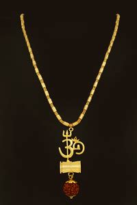 Charms Om Trishul Inspired Rudraksha Pendant Gold-plated Alloy Pendant ...