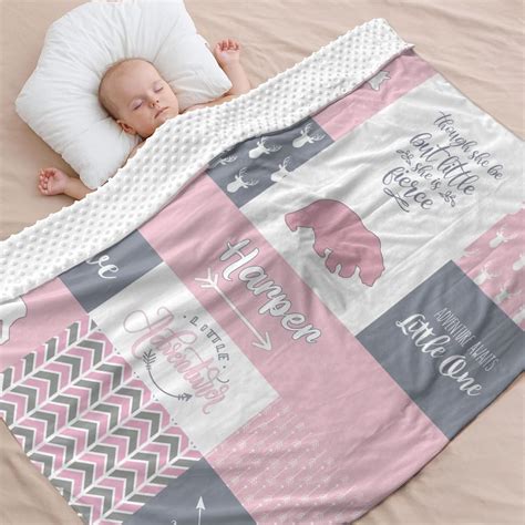 Amazon.com: OAHEDIAM Woodland Personalized Baby Blanket - Personalized ...