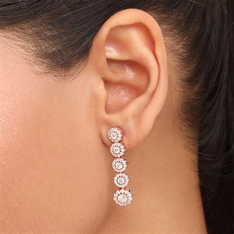 Flowing Elegance Rose Gold Plated 925 Sterling Silver Earrings – Zavya
