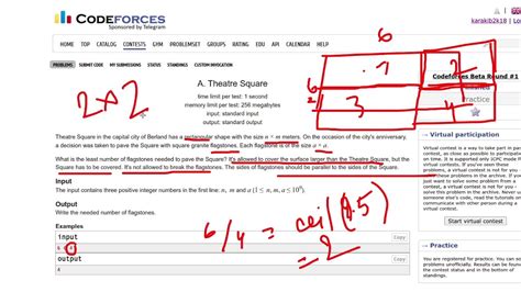 Image result for Theatre Square Codeforces Solution in Python