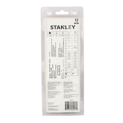 Inch Hex Key Set (12 pc.) | STANLEY