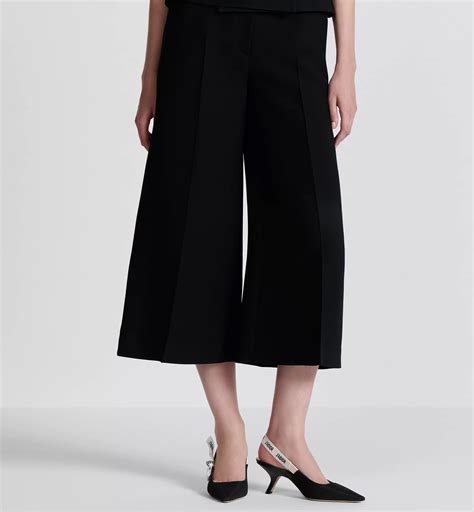 Cropped Pants Black Wool and Silk | DIOR