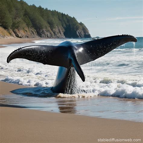Animation of a Whale on a Beach | Stable Diffusion Online