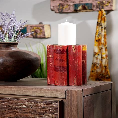 Grayson Lane 1 Candle Wood Pillar Candle Holder in the Candle Holders ...