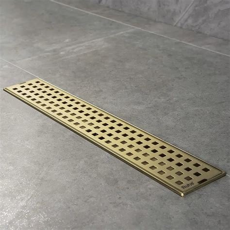 Palo Shower Drain Channel (36 x 5 Inches) with YELLOW GOLD PVD Coating ...