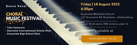 Book tickets for Quava Choral Music Festival