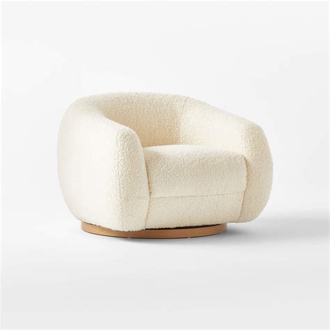 Ami Boucle Swivel Arm Chair – Nismaaya Decor