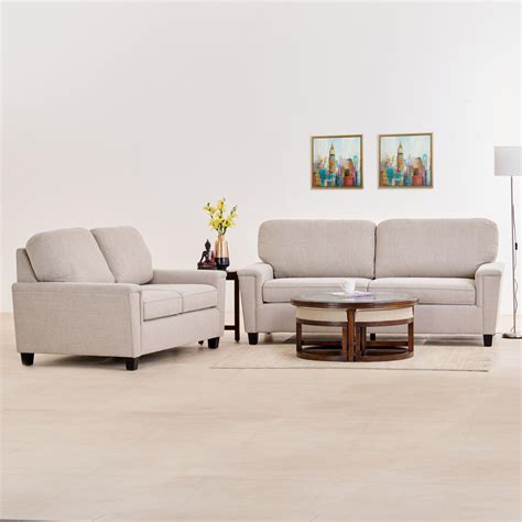 Buy Helios Carlos Fabric 3+2 Seater Sofa Set - Beige from Helios by ...