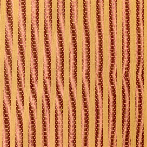 Pure Cotton Handloom Carrot Peach With Threaded Stripes Woven Fabric ...