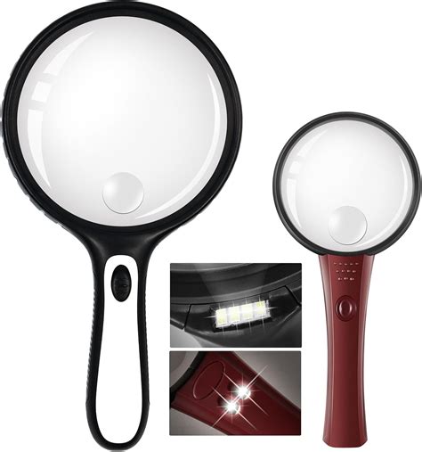 Amazon.com: HUIBOER HD Magnifying Glass with Light 10x 20x Handheld ...