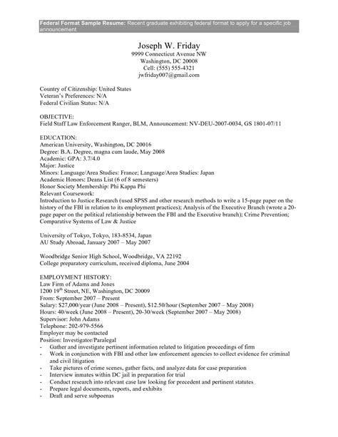 Out Of This World Sample Resume For Federal Government Job Stna Examples Format Teacher Doc