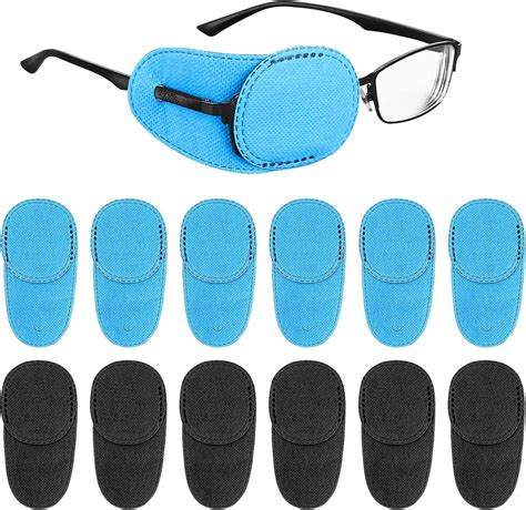 TIESOME Eye Patches for Glasses, 12pcs Reusable Non-Woven Fabric Eye ...