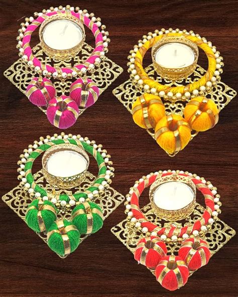 Buy Quarya Decorative Diya Diyas Deepak Candles Tealight Holder Diwali ...