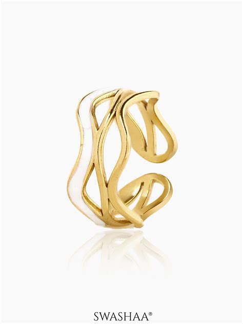 Buy Tariya 18K Gold Plated Ring Online | Swashaa