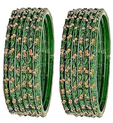 Buy Generic Oneness (2.12 Large Size) Green Colour Golden Studded with ...