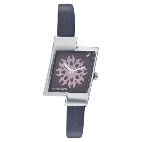 Buy Online Fastrack Quartz Analog Purple Dial Leather Strap Watch for ...