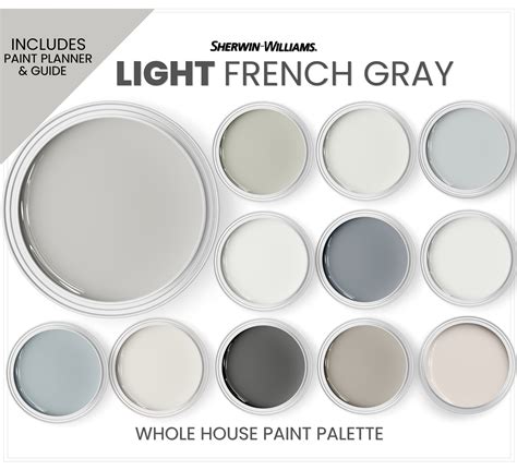 Light French Gray Color Palette Top Sherwin Williams Gray - Etsy Canada