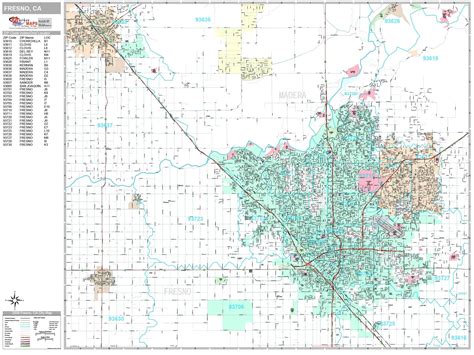 Fresno Maps Premium Style Wall Map Of Fresno, CA By Market Maps