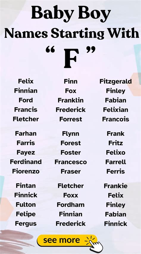 Fabulous Baby Boy Names Starting with F | Boy names, Baby boy names ...