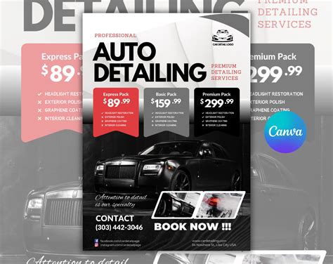 Car Detailing Flyer, Auto Detailing Flyer Template Design, Car Wash Flyer, Car Wash Flyer ...