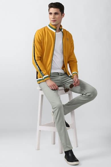 Buy Men Yellow Stripe Stylized Neck Sweatshirt Online - 779704 | Peter ...
