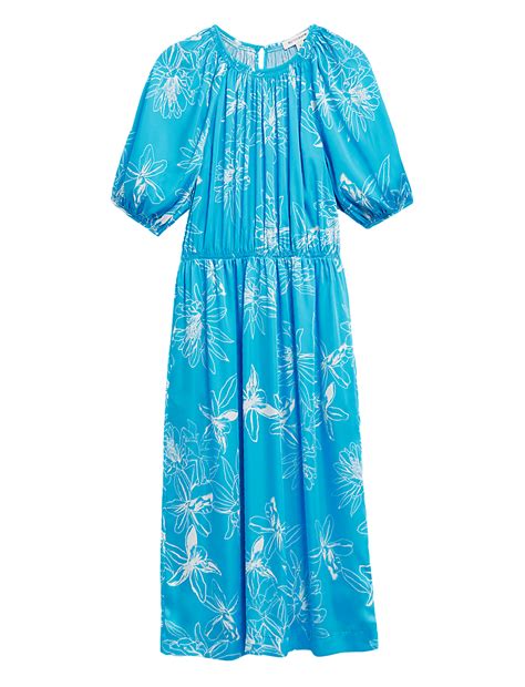 Buy Satin Floral Print Midi Dress at Marks & Spencer