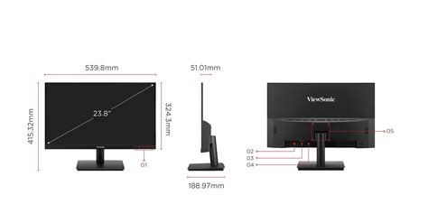 ViewSonic VA240-H 24” ( 60.96 Cm)Full HD Monitor with Fast 1ms Response ...